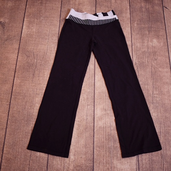 lululemon athletica Pants - Lululemon Yoga Pants Black & White Stripe Band